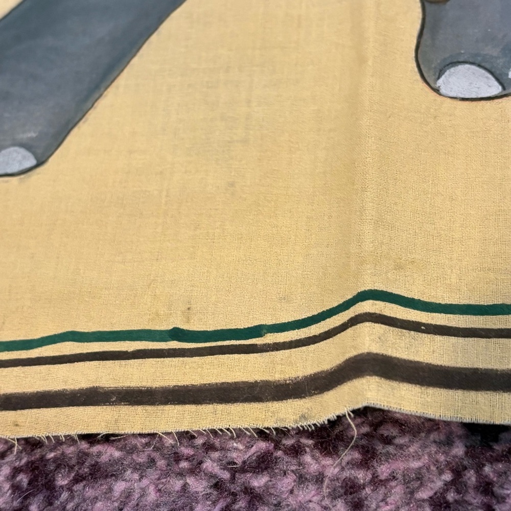 Made in India * Vintage Elephant Painting Tapestry Cloth Fabric EUC Retro Indian - Picture 10 of 11